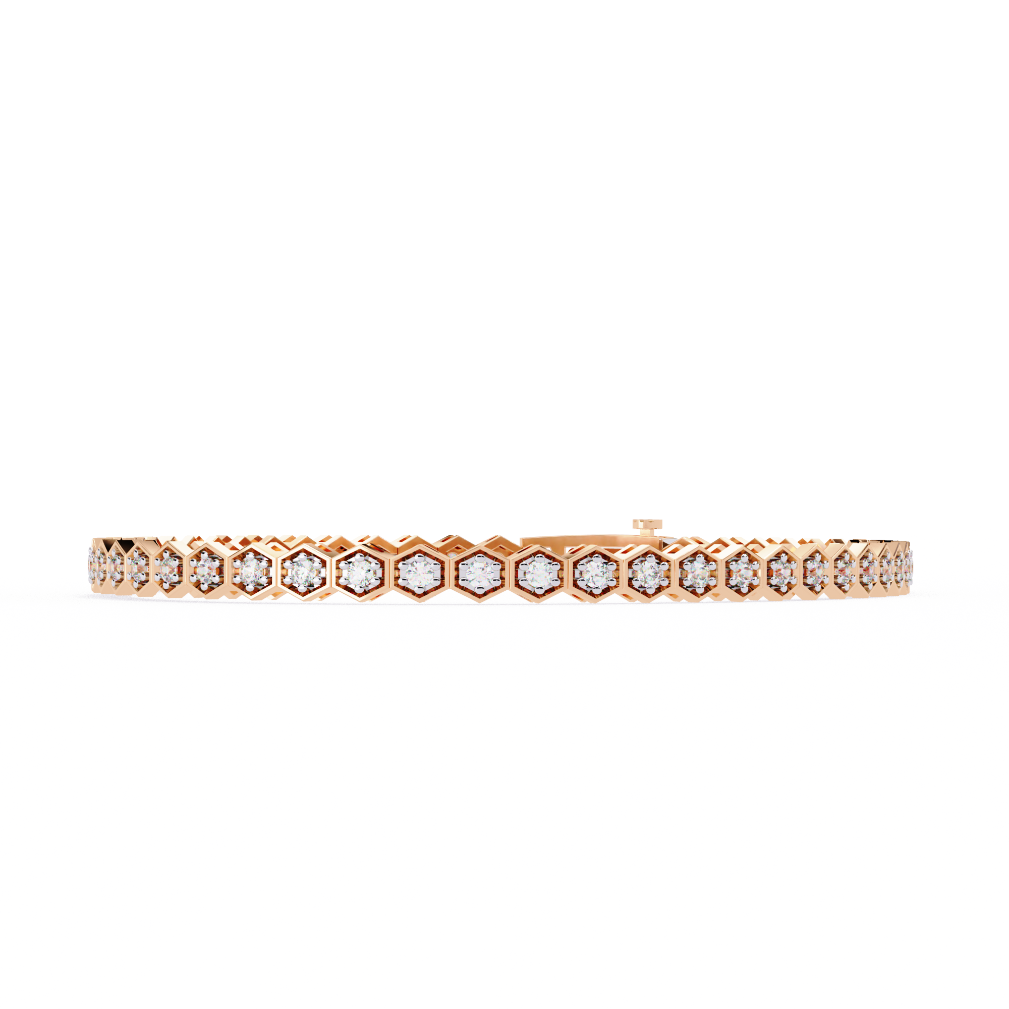 Solitairekart 1.09ct Round Cut Natural Diamond Tennis Bracelet-HI Color. VS-SI Clarity